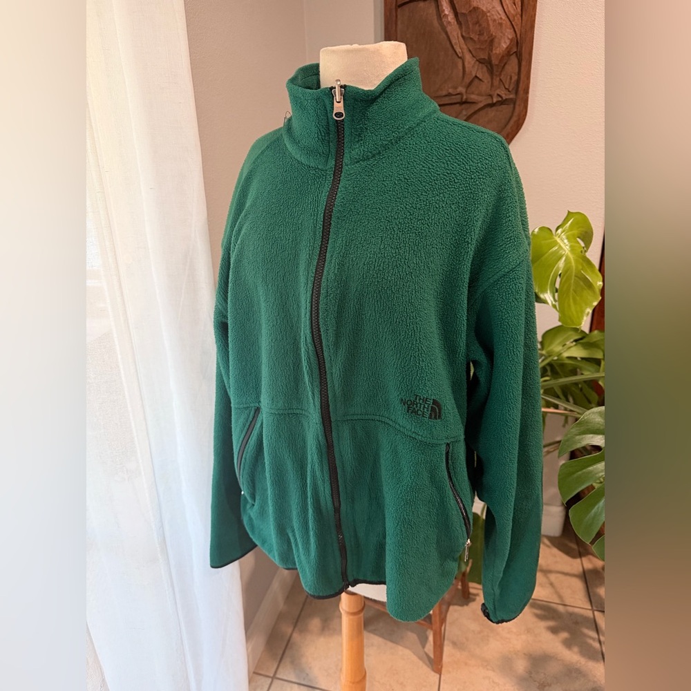 The North Face Forest Green Full-Zip Teddy Fleece Jacket